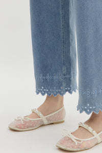 Denim Eyelet Pants