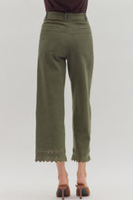 Load image into Gallery viewer, Entro Olive Eyelet Pants

