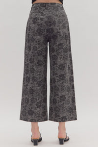 Charcoal Floral Pants