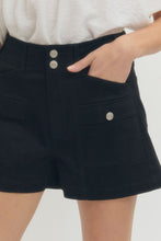 Load image into Gallery viewer, Entro Black Double Button Shorts
