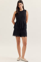 Load image into Gallery viewer, Entro Black Lace Trim Shorts

