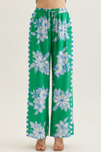 Load image into Gallery viewer, Entro Green + Blue Floral Stripe Pants
