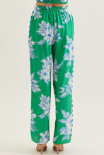 Load image into Gallery viewer, Entro Green + Blue Floral Stripe Pants
