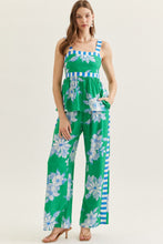 Load image into Gallery viewer, Entro Green + Blue Floral Stripe Pants
