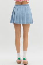Load image into Gallery viewer, Denim Pleated Skort
