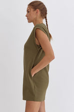 Load image into Gallery viewer, Olive Studded Shift Dress
