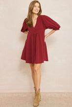 Load image into Gallery viewer, Burgundy Babydoll Dress
