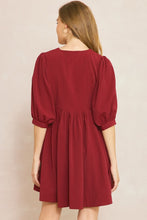 Load image into Gallery viewer, Burgundy Babydoll Dress
