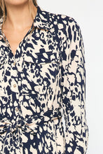 Load image into Gallery viewer, Entro Navy Abstract Midi Dress
