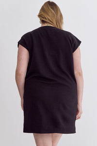 Black Textured Dress - Plus