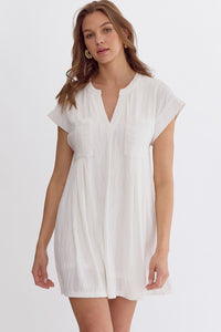 Off White Textured Dress