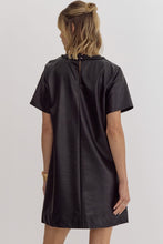 Load image into Gallery viewer, Black Leather Braid Trim Dress
