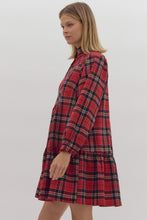 Load image into Gallery viewer, Red Plaid Tiered Dress
