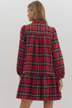 Load image into Gallery viewer, Red Plaid Tiered Dress
