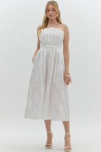 Load image into Gallery viewer, Ivory Pleated Strapless Dress
