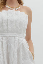 Load image into Gallery viewer, Ivory Pleated Strapless Dress
