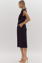 Load image into Gallery viewer, Black Zip Midi Dress
