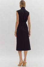 Load image into Gallery viewer, Black Zip Midi Dress
