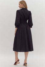 Load image into Gallery viewer, Black Zip Smocked Dress
