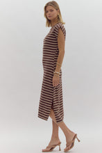 Load image into Gallery viewer, Brown Stripe Midi Dress

