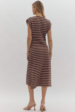 Load image into Gallery viewer, Brown Stripe Midi Dress

