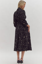 Load image into Gallery viewer, Black + Tan Floral Zip Dress
