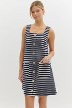 Load image into Gallery viewer, Navy Stripe Tank Dress
