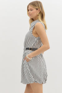 B+W Stripe Bubble Dress