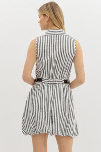 B+W Stripe Bubble Dress