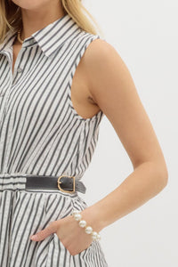 B+W Stripe Bubble Dress