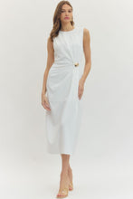 Load image into Gallery viewer, Entro Ivory + Gold Gathered Dress
