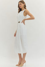 Load image into Gallery viewer, Entro Ivory + Gold Gathered Dress
