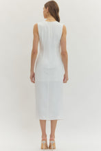 Load image into Gallery viewer, Entro Ivory + Gold Gathered Dress
