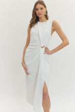 Load image into Gallery viewer, Entro Ivory + Gold Gathered Dress
