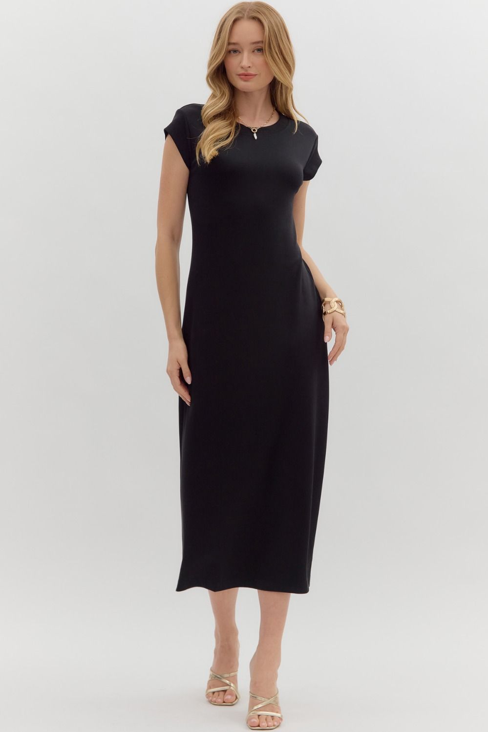 Black Midi S/S Dress