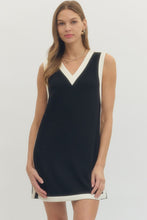 Load image into Gallery viewer, Entro Black + Ivory Trimmed Tank Dress
