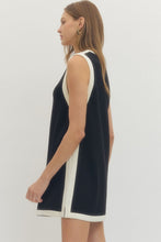 Load image into Gallery viewer, Entro Black + Ivory Trimmed Tank Dress
