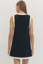 Load image into Gallery viewer, Entro Black + Ivory Trimmed Tank Dress

