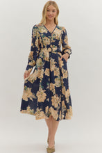 Load image into Gallery viewer, Navy Floral Midi Dress

