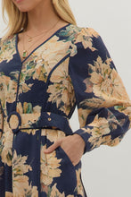 Load image into Gallery viewer, Navy Floral Midi Dress
