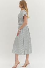 Load image into Gallery viewer, Entro B+W Stripe Belted Dress
