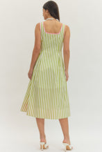 Load image into Gallery viewer, Lime + Pink Stripe Dress
