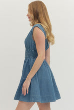 Load image into Gallery viewer, Entro Denim Zip Smocked Dress
