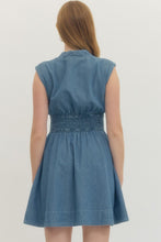 Load image into Gallery viewer, Entro Denim Zip Smocked Dress
