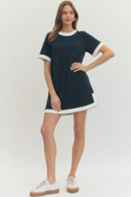 Load image into Gallery viewer, Navy + White Trim Mini Dress
