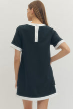 Load image into Gallery viewer, Navy + White Trim Mini Dress
