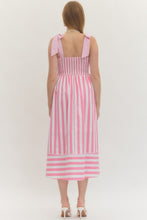 Load image into Gallery viewer, Entro Pink Stripe Midi Dress
