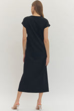Load image into Gallery viewer, Entro Black Side Tie Midi Dress
