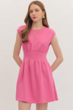 Load image into Gallery viewer, Entro Pink Pintuck Waist Dress
