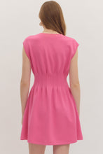 Load image into Gallery viewer, Entro Pink Pintuck Waist Dress
